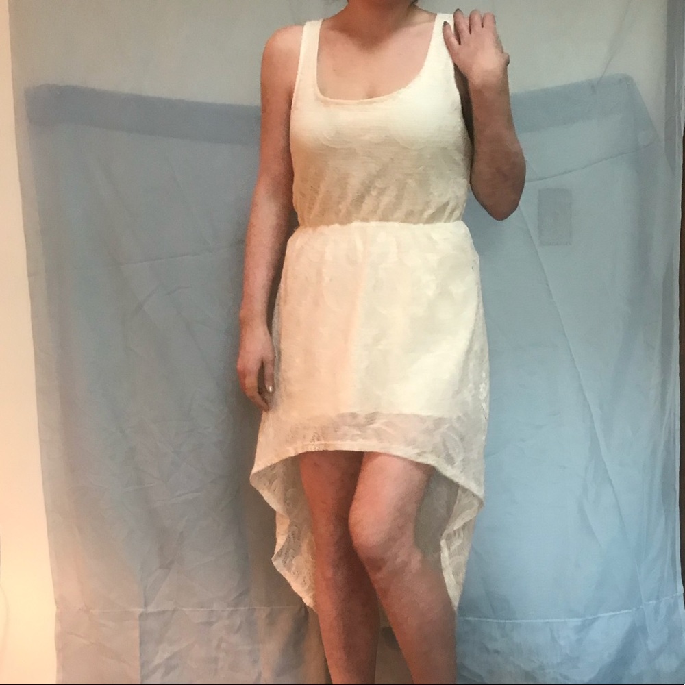 Lace High-low Dress with Bow and Cutout Back